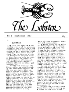 Lobster Issue 1 Cover