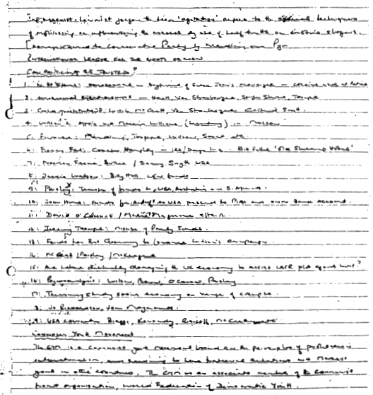 Colin Wallace's Clockwork Orange notebook jottings