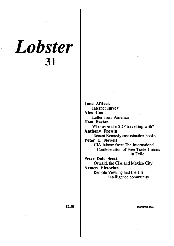 Lobster Issue 31 Cover