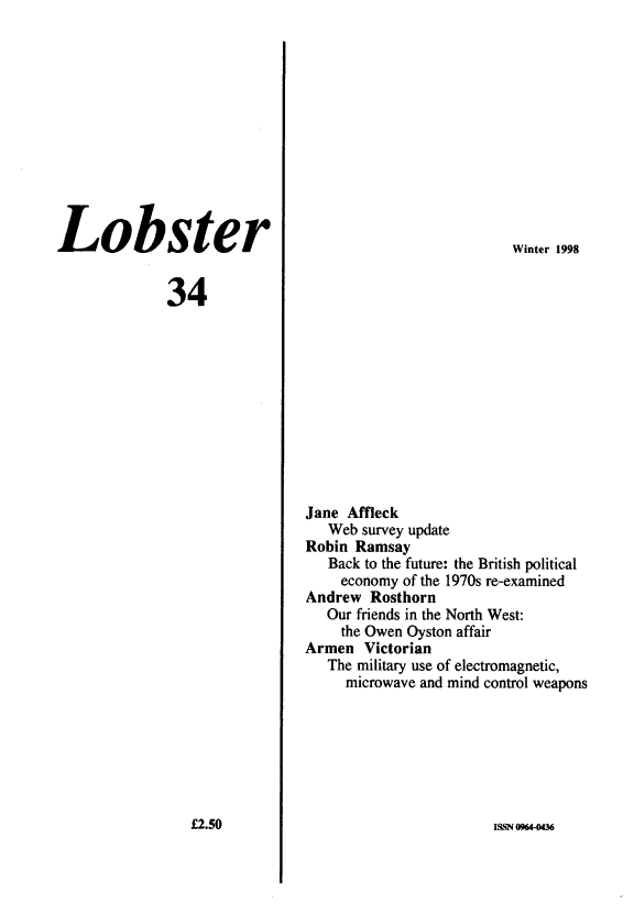 Lobster Issue 34 Cover