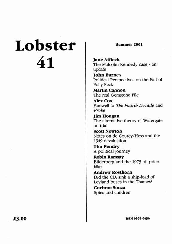 Lobster Issue 41 Cover