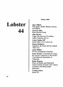 Lobster Issue 44 Cover
