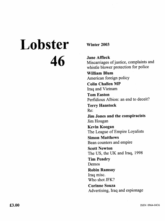 Lobster Issue 46 Cover