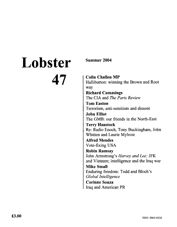 Lobster Issue 47 Cover