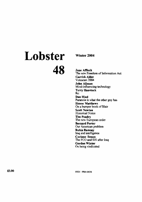 Lobster Issue 48 Cover