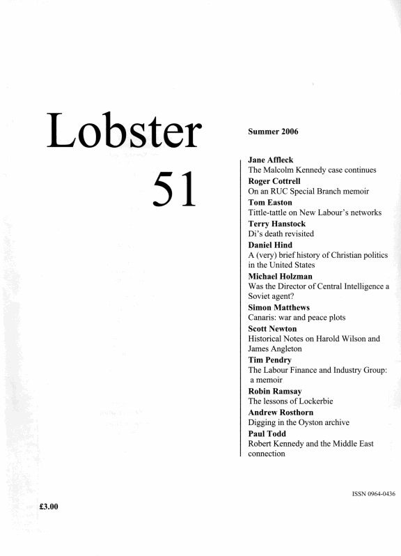 Lobster Issue 51 Cover