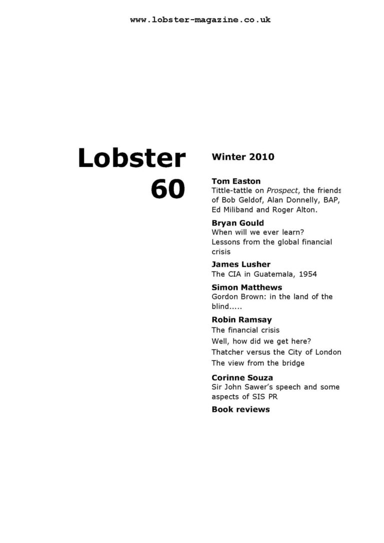Lobster Issue 60 Cover