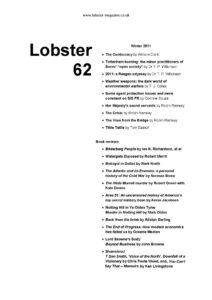 Lobster Issue 62 Cover