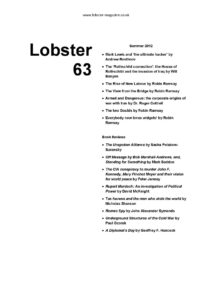 Lobster Issue 63 Cover