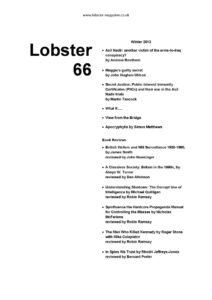 Lobster Issue 66 Cover