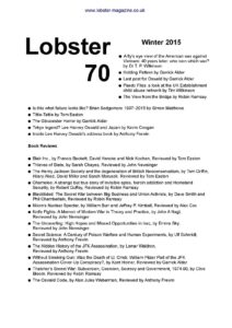 Lobster Issue 70 Cover
