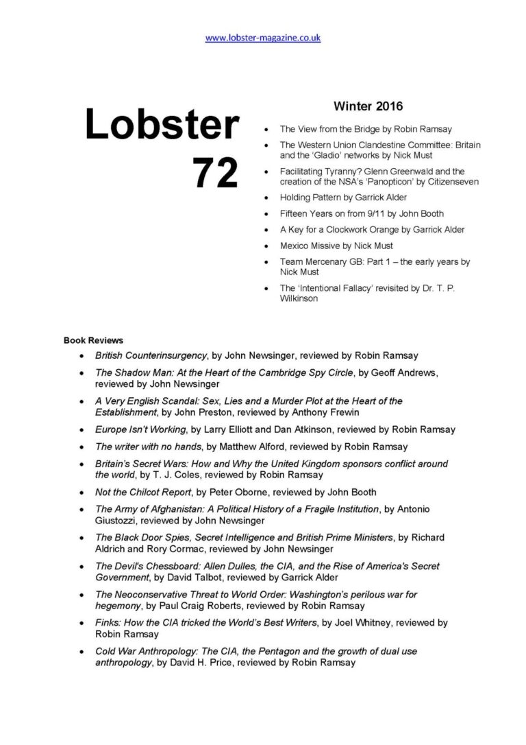 Lobster Issue 72 Cover