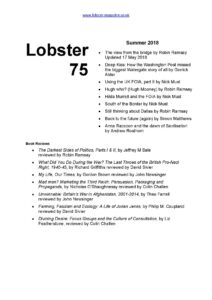 Lobster Issue 75 Cover